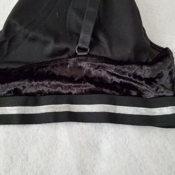 Panty & Bra Set 3X Black Velour Silver Trim Sexy rue21 - Picture 13 of 14